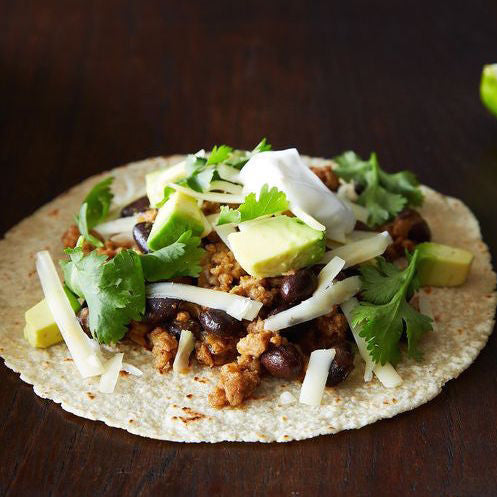 Coconut-Lime Pork Tacos with Black Beans and Avocado
